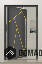 PIVOT V37 - stylish aluminium pivot front door with stripes Domadeco