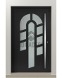 PIVOT 15E - aluminum pivot door with with decorative glass 