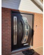 Wenge stainless steel front door with one side panel