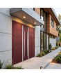 red aluminum double front door with strip