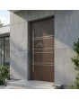 wenge aluminium entrance door with horizontal stripes