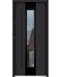 Sta Amerigo noir - stainless steel contemporary door with black frame around glass