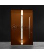 Red secure modern aluminum front door with multi-point locks