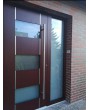 Mahogany thermally insulated modern aluminum entry door with glass