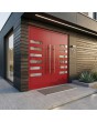red aluminum contemporary security double door