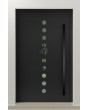 PIVOT Arlekin - aluminium large pivot door with ten small glass