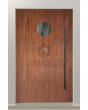 PIVOT Bila -  exterior aluminium pivot door with circular glass