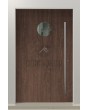 PIVOT Bila -  exterior aluminium pivot door with circular glass