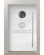 PIVOT Bila -  exterior aluminium pivot door with circular glass