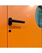 PIVOT Bila -  exterior aluminium pivot door with circular glass