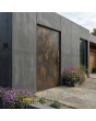Aluminum entry door covered with rust sintered quartz