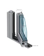 PIVOT Glass S11 - aluminum frosted pivot door with transparent decor