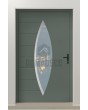 PIVOT C11 - aluminum exclusive pivot door with with oval glass