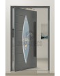 PIVOT C11 - aluminum exclusive pivot door with with oval glass