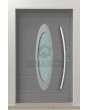 LIM C22 - secure modern aluminum front doors with oval glass