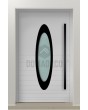 LIM C22 - secure modern aluminum front doors with oval glass