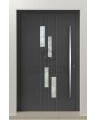 PIVOT C25 - aluminum pivot front door with four windows