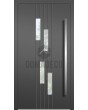 LIM C25 - modern aluminium entrance door with vertical windows