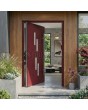 PIVOT C25 - aluminum pivot front door with four windows