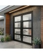 Black double aluminium front door with four glass