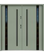 Sta Cartier trois noir Double - Prehung Double Steel Door with glass