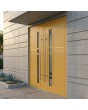 Yellow modern double aluminium entry door with glass