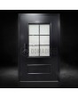 Black classically styled traditional aluminum door