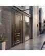 Black traditional style aluminum entrance door