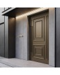 Brown  traditional style aluminum entrance door