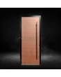 Black aluminium front door with a copper coating
