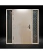 custom configuration - STA modern steel door with left and right sidelight / glass panel