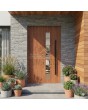 Golden oak aluminium modern pivot door