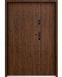Sta Henson Uno - contemporary steel front door with ribs and side panel
