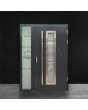 Anthracite contemporary steel door with security glass