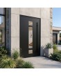 Black modern aluminium front door for homes