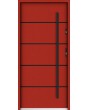 Sta Hunt noir - minimalist steel front door for modern home with black stripes