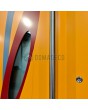 PIVOT INLAY - Aluminum pivot door door with colourful ovals