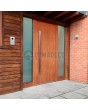Golden oak aluminium front door