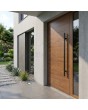 Golden oak aluminium entrance door