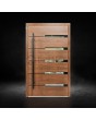 Golden oak aluminium single front door