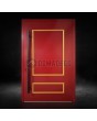 Red classically styled traditional aluminum pivot door
