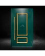 Green classically styled traditional aluminum pivot door