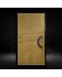 Hinged aluminium front door with gold texture of milled metal