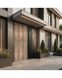 LIM M19 - aluminum hinged entry door with nickel gold texture of milled metal