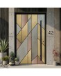 Black Aluminium hinged entry door coated with different color of liquid metal