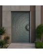 Entry hinged door with zinc liquid metal