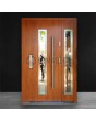 Golden oak metal house front door with side panel