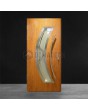 Golden oak metal external single door