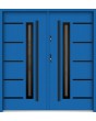 Sta Picard Double Noir - stainless steel exterior double front door with black frame around glass