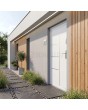 White contemporary single steel front door